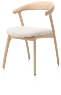 Bellami, eetkamerstoel - eiken naturel - stof Livigno - Creme