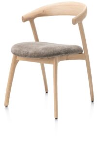 Bellami, chaise - pietement chene naturel - tissu Livigno - brun