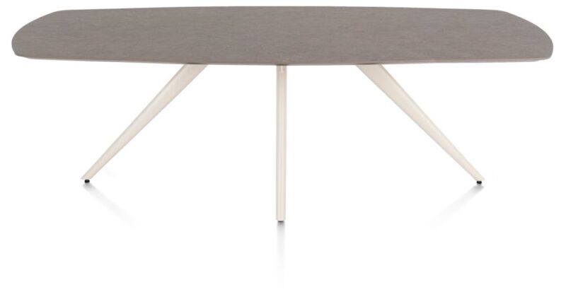 Saluti, Eetkamertafel Ovaal 240 X 110 Cm. - 4-Pootjes - Crème - Lava - Afbeelding 1