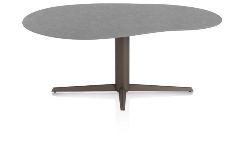 Saluti, Eetkamertafel Organisch 180 X 120 Cm. - Centrale Poot - Steelbrown - Antraciet - Afbeelding 1