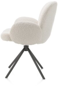 Jaxon, armstoel - graphiet frame - draaibaar - stof Brioni - ivoor - Afbeelding 3