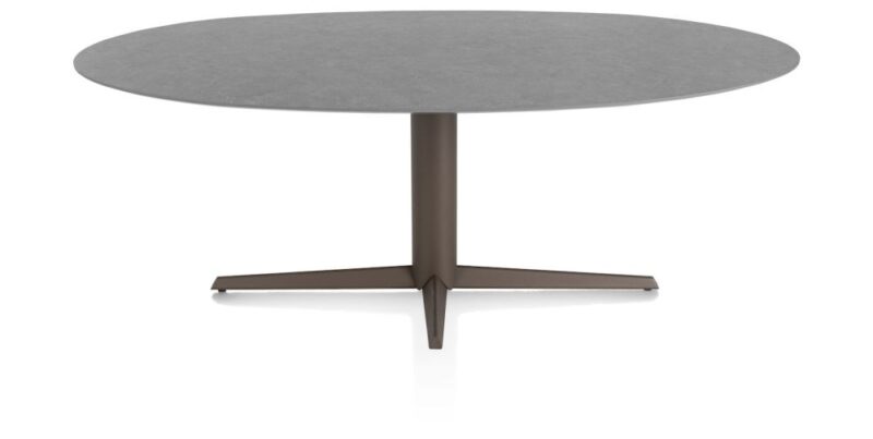 Saluti, Eetkamertafel Ellips 210 X 105 Cm. - Centrale Poot - Steelbrown - Antraciet - Afbeelding 1