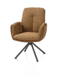 Theros, Fauteuil 4 pieds structure en graphite avec système relax - rotatif - tissu oregon/séville - Desert