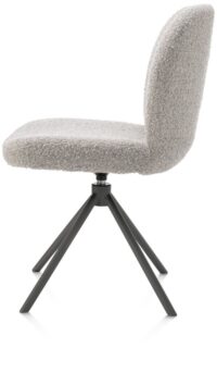 Jaxon, chaise - pietement graphite - pivotante - tissu Brioni - Caillou - Image 3