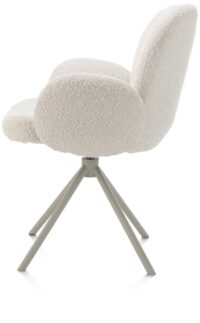 Jaxon, armstoel - Silk Grey frame - draaibaar - stof Brioni - ivoor - Afbeelding 3