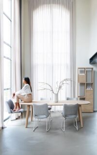 Kodi, chaise - cadre graphite - tissu Brioni - Caillou - Image 3