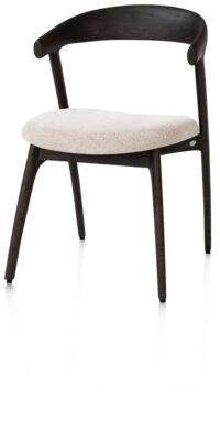 Bellami, chaise - pietement chene basalt - tissu Livigno - Creme