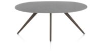 Saluti, TABLE ELLIPS 180 X 105 CM. - 4-POOTJES - STEELBROWN - Anthracite