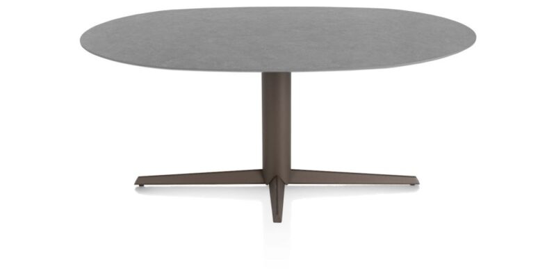 Saluti, Eetkamertafel Ellips 180 X 105 Cm. - Centrale Poot - Steelbrown - Antraciet - Afbeelding 1