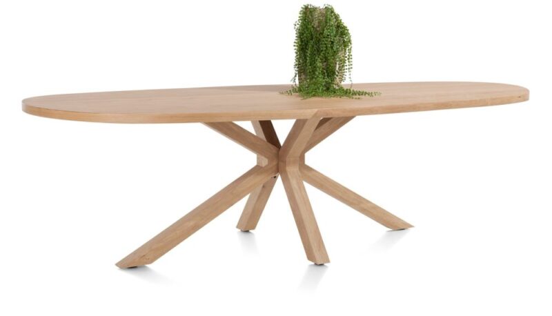 Nyborg, Eetkamertafel 240 X 110 Cm - Deens Ovaal - Centrale Poot Hout - Afbeelding 2