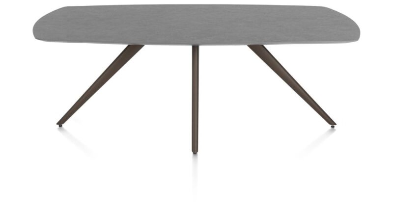 Saluti, Eetkamertafel Ovaal 210 X 105 Cm. - 4-Pootjes - Steelbrown - Antraciet - Afbeelding 1