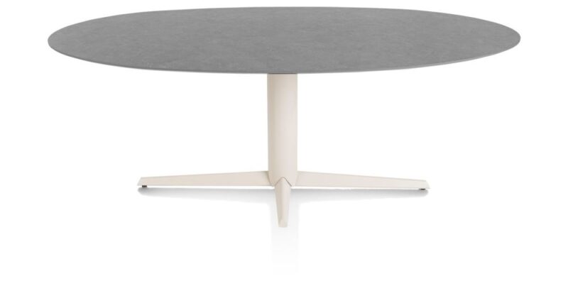 Saluti, Table Ellips 210 X 105 Cm. - Centrale Poot - Crème - Anthracite - Image 1