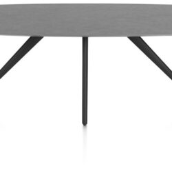Saluti, EETKAMERTAFEL OVAAL 210 X 105 CM. - 4-POOTJES - ROUGH OFF BLACK - Antraciet