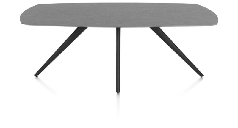 Saluti, Eetkamertafel Ovaal 210 X 105 Cm. - 4-Pootjes - Rough Off Black - Antraciet - Afbeelding 1