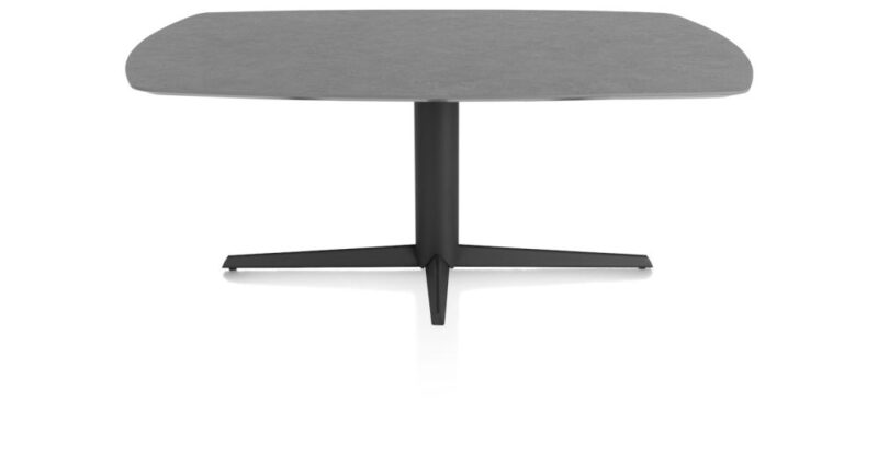 Saluti, Eetkamertafel Ovaal 180 X 105 Cm. - Centrale Poot - Rough Off Black - Antraciet - Afbeelding 1