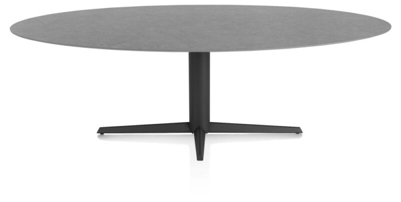Saluti, Table Ellips 240 X 110 Cm. - Centrale Poot - Rough Off Black - Anthracite - Image 1