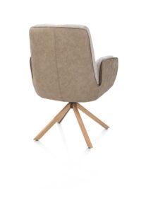 Theros, Fauteuil 4 pieds chêne naturel - pivotant - tissu oregon/séville - beige - Image 3