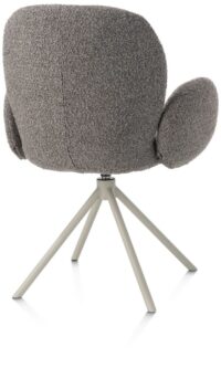 Jaxon, chaise a accoudoirs - pietement Silk Grey - pivotante - tissu Brioni - foie - Image 2