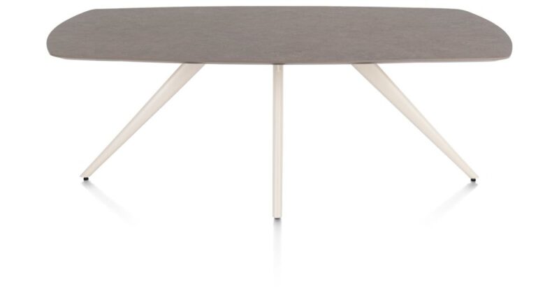 Saluti, Eetkamertafel Ovaal 210 X 105 Cm. - 4-Pootjes - Crème - Lava - Afbeelding 1