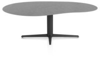 Saluti, TABLE ORGANISCH 210 X 120 CM. - CENTRALE POOT - ROUGH OFF BLACK - Anthracite
