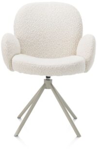 Jaxon, armstoel - Silk Grey frame - draaibaar - stof Brioni - ivoor