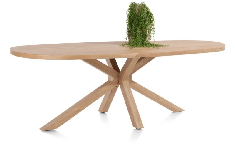 Nyborg, Eetkamertafel 210 X 110 Cm - Deens Ovaal - Centrale Poot Hout - Afbeelding 2