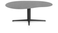 Saluti, TABLE ORGANISCH 180 X 120 CM. - CENTRALE POOT - ROUGH OFF BLACK - Anthracite