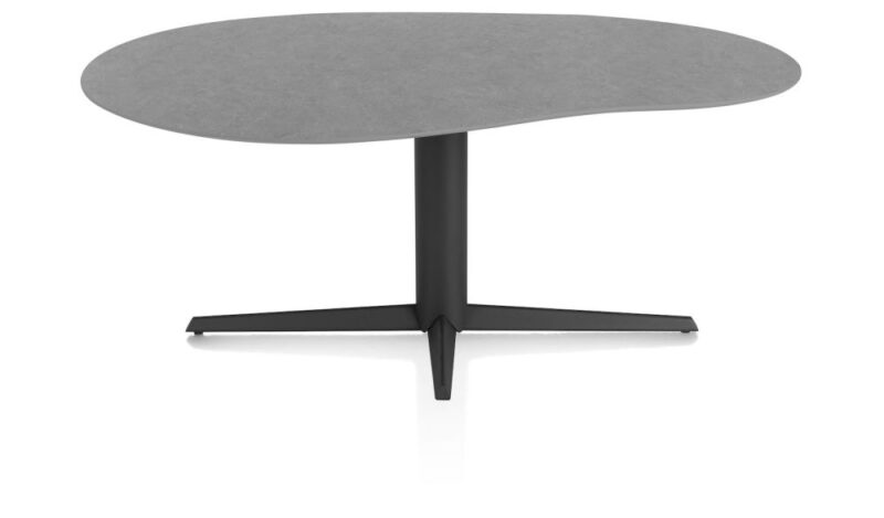 Saluti, Eetkamertafel Organisch 180 X 120 Cm. - Centrale Poot - Rough Off Bl - Antraciet - Afbeelding 1