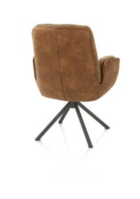 Theros, Fauteuil 4 pieds structure en graphite avec système relax - rotatif - tissu oregon/séville - Desert - Image 3