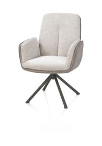 Theros, Fauteuil 4 pieds structure en graphite - pivotant - tissu oregon/séville - Caillou