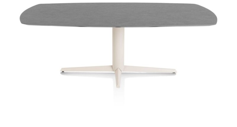 Saluti, Eetkamertafel Ovaal 210 X 105 Cm. - Centrale Poot - Crème - Antraciet - Afbeelding 1