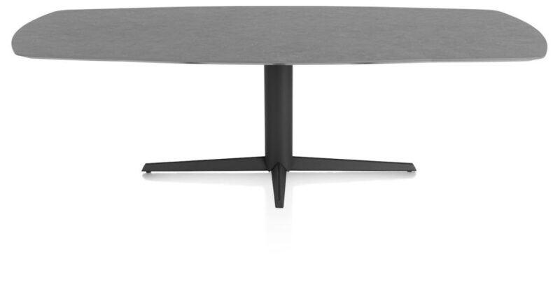 Saluti, Eetkamertafel Ovaal 240 X 110 Cm. - Centrale Poot - Rough Off Black - Antraciet - Afbeelding 1