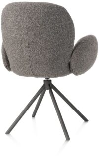 Jaxon, chaise a accoudoirs - pietement graphite - pivotante - tissu Brioni - foie - Image 2