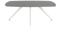 Saluti, eetkamertafel ovaal 210 x 105 cm. - 4-pootjes - crème - Antraciet