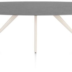 Saluti, eetkamertafel ovaal 210 x 105 cm. - 4-pootjes - crème - Antraciet