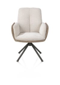 Theros, Fauteuil 4 pieds structure en graphite avec système relax - rotatif - tissu oregon/séville - beige - Image 2