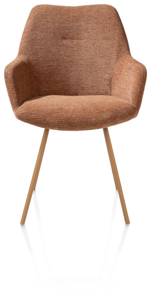 Odin, armstoel - metalen frame RAL 1011 - biscuit - stof Vada koper