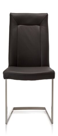 Malvino, chaise - pied traineau inox carre + poignee rond - noir - Image 3