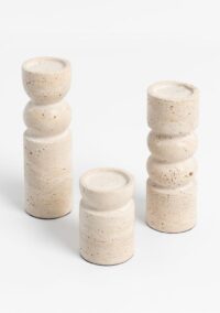 Ivy jeu de 3 bougeoir - Couleur creme