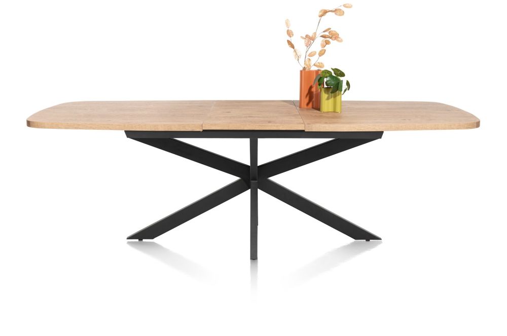 Pavarotti, uitschuiftafel 190 (+ 60) x 110 cm - centrale poot metaal