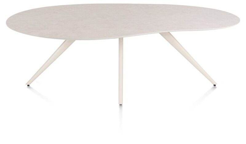 Saluti, Eetkamertafel Organisch 210 X 120 Cm. - 4-Pootjes - Crème - Light Sand - Afbeelding 1