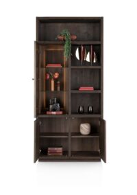Gijon, armoire 100 cm - 1-porte de verre + 2-portes + 4-niches (+ LED) - Image 3