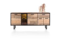 Avalon, dressoir 200 cm - 4-deuren + 1-lade + 1-glasdeur (+ LED) - Driftwood