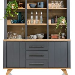 Jardin, buffet 160 cm - 2-deuren + 3-laden + 9-niches - Antraciet