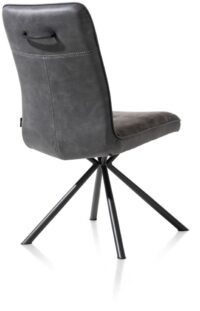 Milva, eetkamerstoel - zwart frame 4-poots + greep - combi Pala/Karese - Antraciet - Afbeelding 4