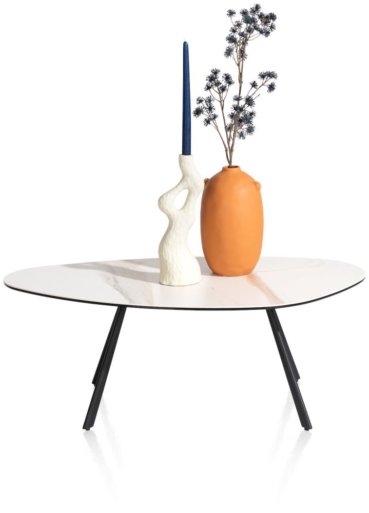 Montello, salontafel 94 x 49 cm. - hoogte 35 cm. - keramiek blad - wit