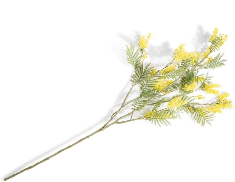 Mimosa Branch H110Cm Kunstbloem - Geel - Afbeelding 1