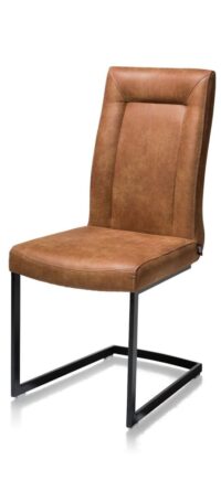 Malene, chaise - metal noir - pieds traineau rectangle - poignee rectangle