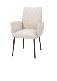 Bovina, armstoel - stof Luton + nosag - frame rough off black - Creme