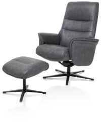 Lotis, fauteuil (incl. pouf) - tissu Pala - Anthracite
